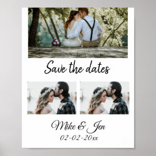 simple minimal custom save the date photo add name poster