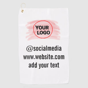 simple minimal custom watercolor add logo website golf towel