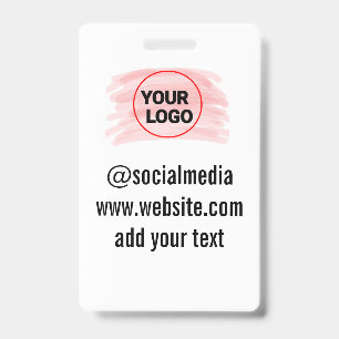 simple minimal custom watercolor add logo website ID badge