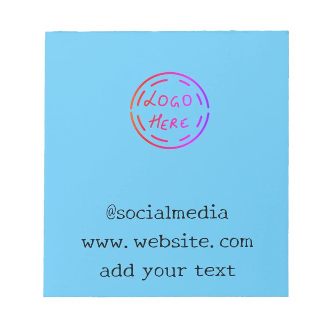 simple minimal custom watercolor add logo website notepad (Front)