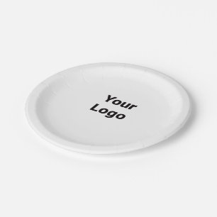 simple minimal custom watercolor add logo website paper plate