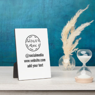 simple minimal custom watercolor add logo website plaque