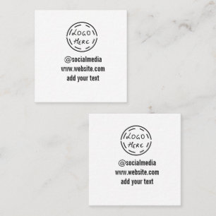 simple minimal custom watercolor add logo website square business card