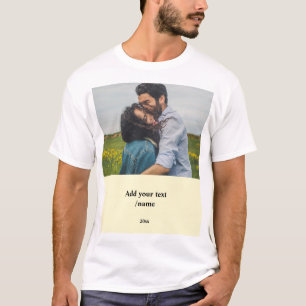 simple minimal customised name monogram couple T-Shirt