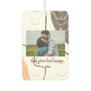 simple minimal customised name monogram couple  th car air freshener