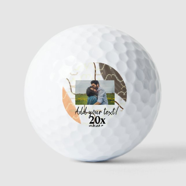 simple minimal customised name monogram couple  th golf balls (Front)