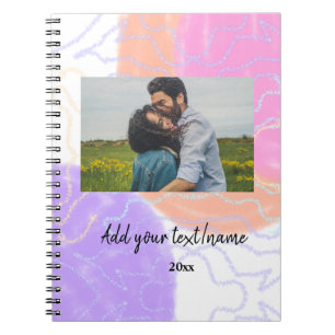 simple minimal customised name monogram couple  th notebook