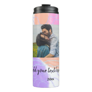 simple minimal customised name monogram couple th thermal tumbler