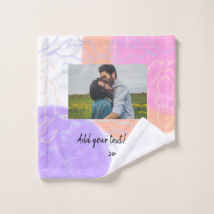 simple minimal customised name monogram couple th wash cloth