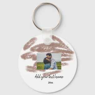 simple minimal customised name monogram text throw key ring