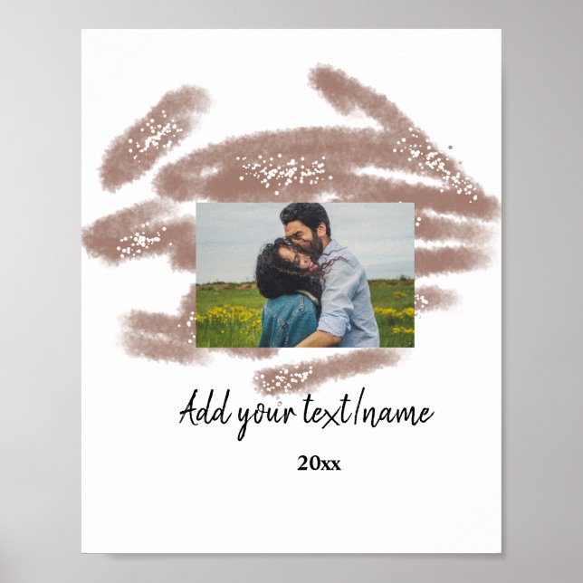 simple minimal customised name monogram text throw poster (Front)