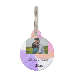 simple minimal customized name monogram couple th pet tag