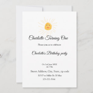 Simple minimal cute baby kids Add QR birthday Invitation