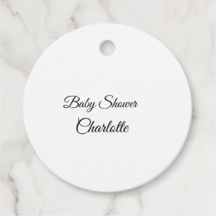 SIMPLE MINIMAL.CUTIE ADD NAME BABY baby shower Thr Favour Tags