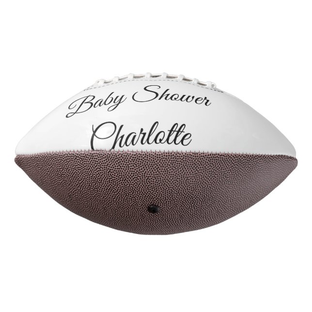SIMPLE MINIMAL.CUTIE ADD NAME BABY baby shower Thr Football (Rotated 270)