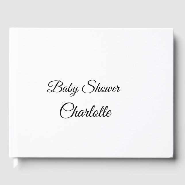 SIMPLE MINIMAL.CUTIE ADD NAME BABY baby shower Thr Guest Book (Front)