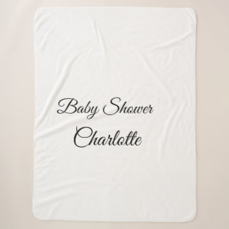 SIMPLE MINIMAL.CUTIE ADD NAME BABY baby shower Thr Sherpa Blanket