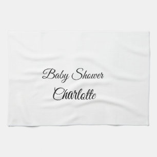 SIMPLE MINIMAL.CUTIE ADD NAME BABY baby shower Thr Tea Towel