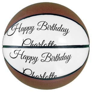 SIMPLE MINIMAL.CUTIE ADD NAME BABY happy birthday Basketball