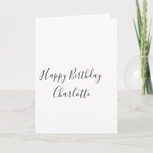 SIMPLE MINIMAL.CUTIE ADD NAME BABY happy birthday  Card (Front)