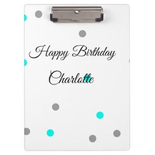 SIMPLE MINIMAL.CUTIE ADD NAME BABY happy birthday Clipboard
