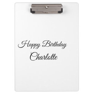 SIMPLE MINIMAL.CUTIE ADD NAME BABY happy birthday Clipboard