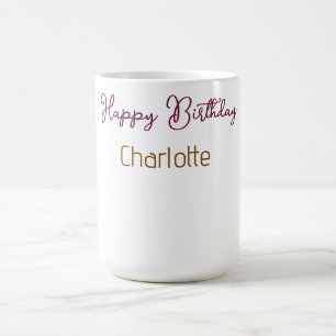 SIMPLE MINIMAL.CUTIE ADD NAME BABY happy birthday  Coffee Mug
