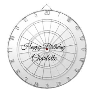 SIMPLE MINIMAL.CUTIE ADD NAME BABY happy birthday Dartboard