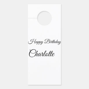 SIMPLE MINIMAL.CUTIE ADD NAME BABY happy birthday Door Hanger