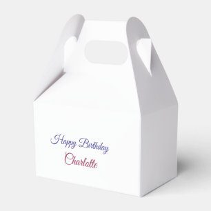 SIMPLE MINIMAL.CUTIE ADD NAME BABY happy birthday  Favour Box