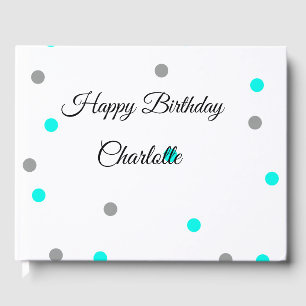 SIMPLE MINIMAL.CUTIE ADD NAME BABY happy birthday Guest Book
