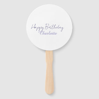 SIMPLE MINIMAL.CUTIE ADD NAME BABY happy birthday  Hand Fan