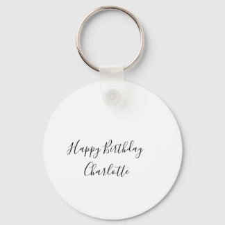 SIMPLE MINIMAL.CUTIE ADD NAME BABY happy birthday  Key Ring