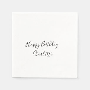 SIMPLE MINIMAL.CUTIE ADD NAME BABY happy birthday  Napkin