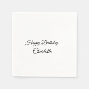 SIMPLE MINIMAL.CUTIE ADD NAME BABY happy birthday Napkin