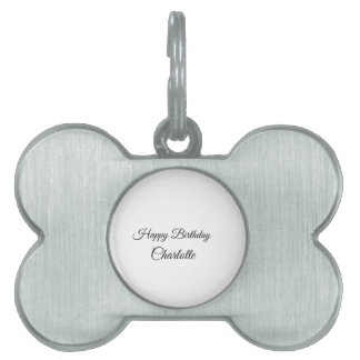 SIMPLE MINIMAL.CUTIE ADD NAME BABY happy birthday Pet ID Tag