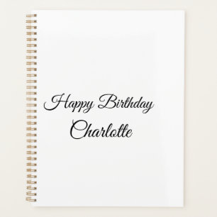 SIMPLE MINIMAL.CUTIE ADD NAME BABY happy birthday Planner