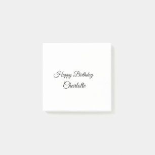 SIMPLE MINIMAL.CUTIE ADD NAME BABY happy birthday Post-it Notes