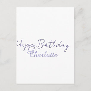 SIMPLE MINIMAL.CUTIE ADD NAME BABY happy birthday Postcard