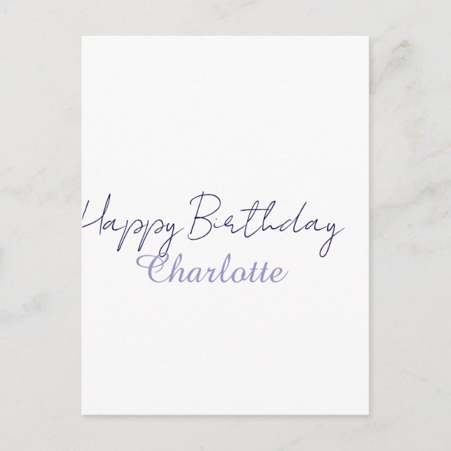 SIMPLE MINIMAL.CUTIE ADD NAME BABY happy birthday  Postcard (Front)