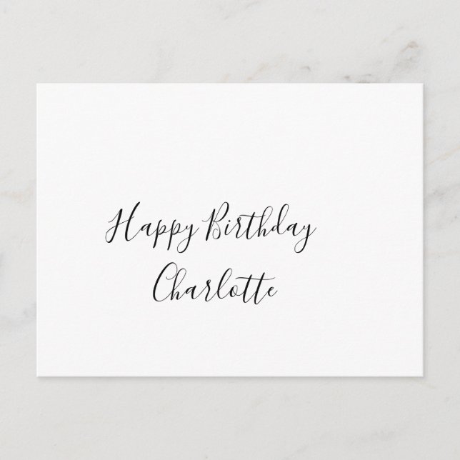 SIMPLE MINIMAL.CUTIE ADD NAME BABY happy birthday  Postcard (Front)