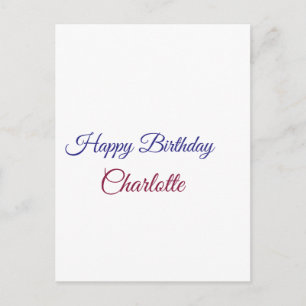 SIMPLE MINIMAL.CUTIE ADD NAME BABY happy birthday Postcard