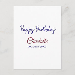 SIMPLE MINIMAL.CUTIE ADD NAME BABY happy birthday Postcard