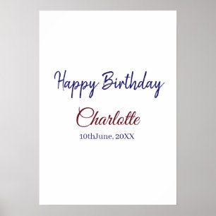 SIMPLE MINIMAL.CUTIE ADD NAME BABY happy birthday  Poster