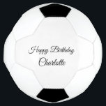 SIMPLE MINIMAL.CUTIE ADD NAME BABY happy birthday  Soccer Ball<br><div class="desc">Design</div>