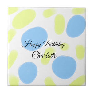 SIMPLE MINIMAL.CUTIE ADD NAME BABY happy birthday Tile