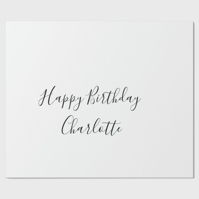 SIMPLE MINIMAL.CUTIE ADD NAME BABY happy birthday  Wrapping Paper (Flat)