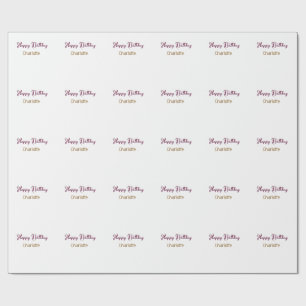 SIMPLE MINIMAL.CUTIE ADD NAME BABY happy birthday  Wrapping Paper