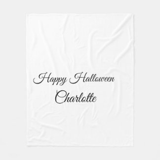 SIMPLE MINIMAL.CUTIE ADD NAME BABY happy Halloween Fleece Blanket