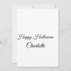 SIMPLE MINIMAL.CUTIE ADD NAME BABY happy Halloween Holiday Card